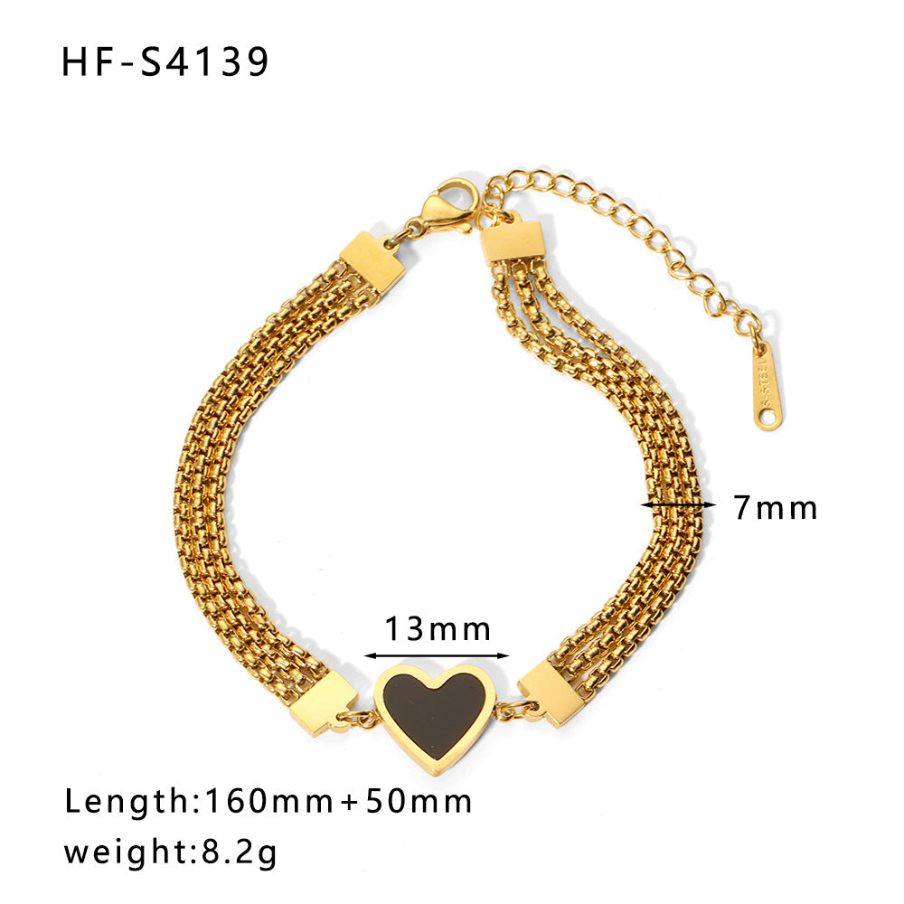 Wholesale Diamond Chain Heart Shaped Pearl Pendant Bracelet
